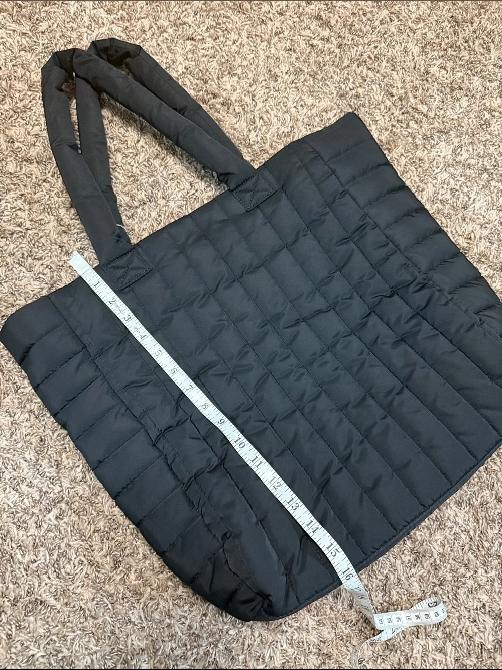 GAP Quilted Puffer Tote - Black
